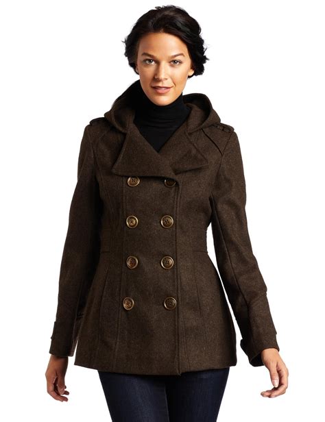 women's long pea coat clearance.